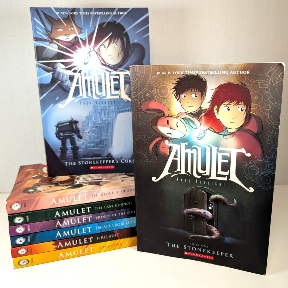 Near Complete set AMULET Graphic Novels Series by Kazu Kibuishi vol.1-8